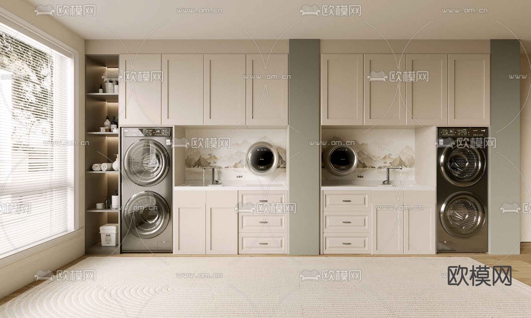 阳台柜 洗衣机柜3d模型下载