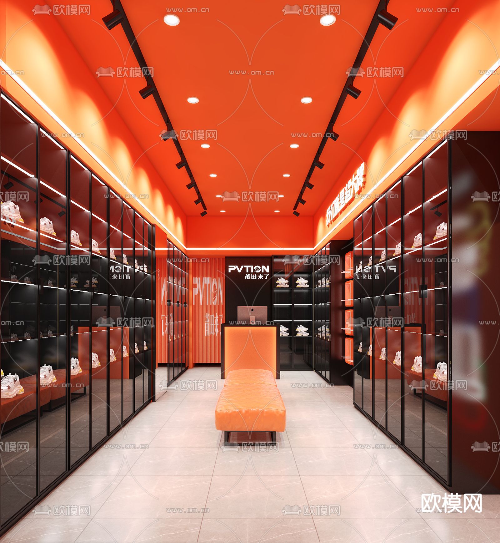 莆田鞋店门头3d模型下载（渲染图2）