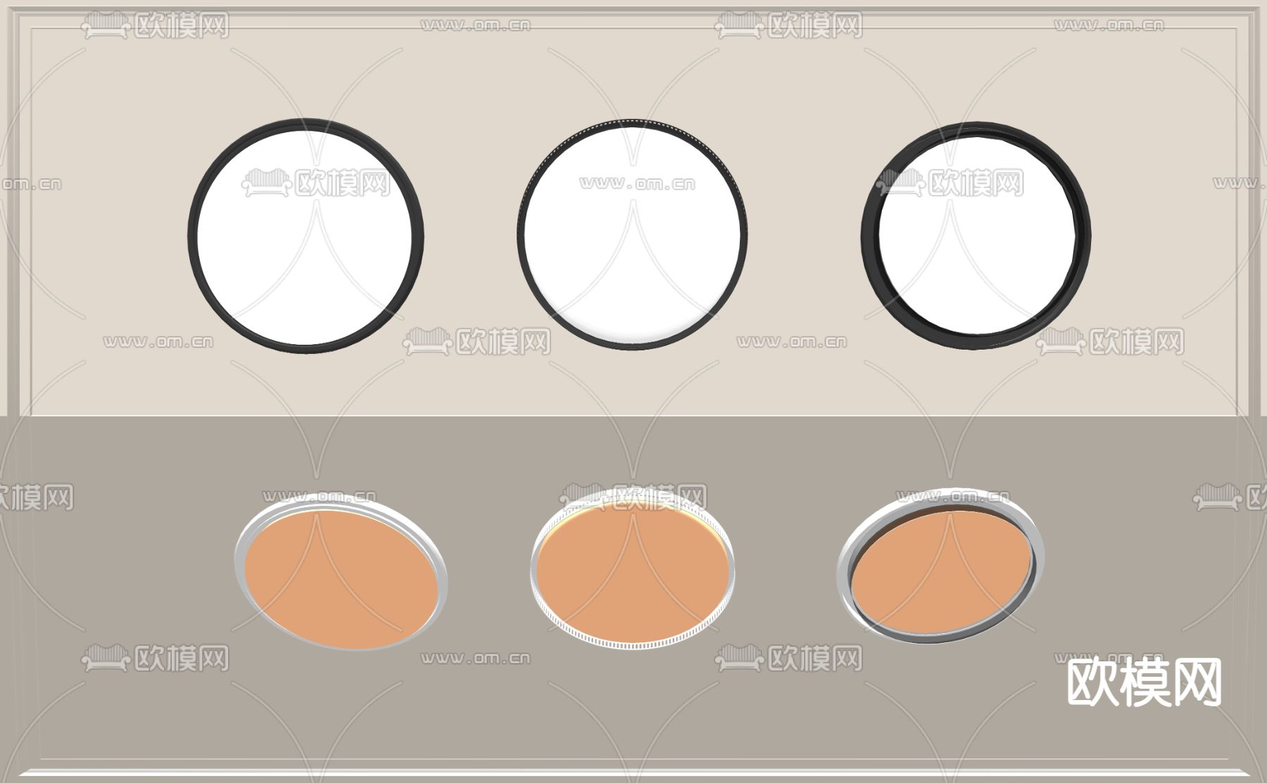 现代吸顶灯su模型下载（渲染图1）