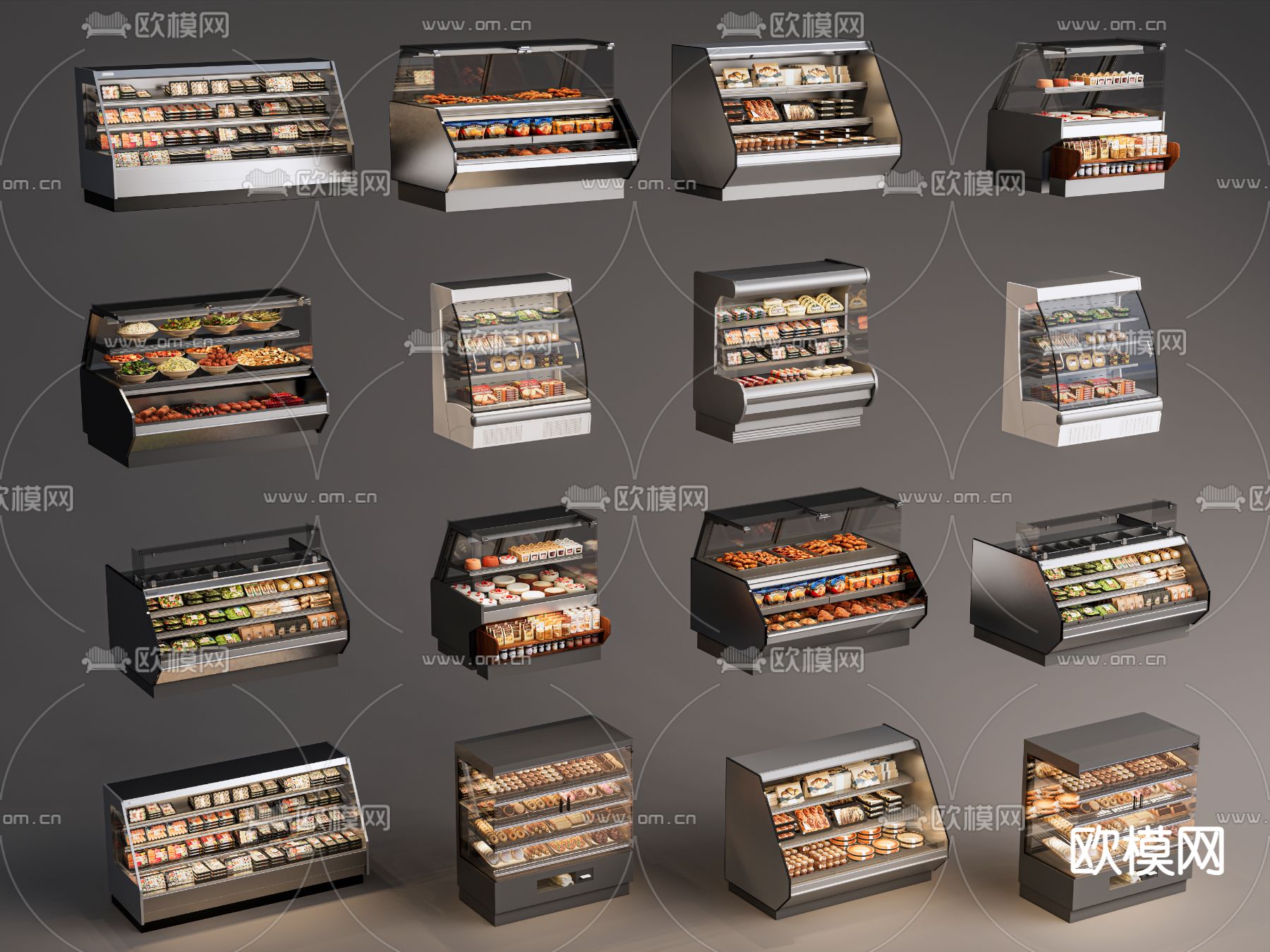 超市冰柜 冷藏柜 食物冷藏柜su模型下载（渲染图2）