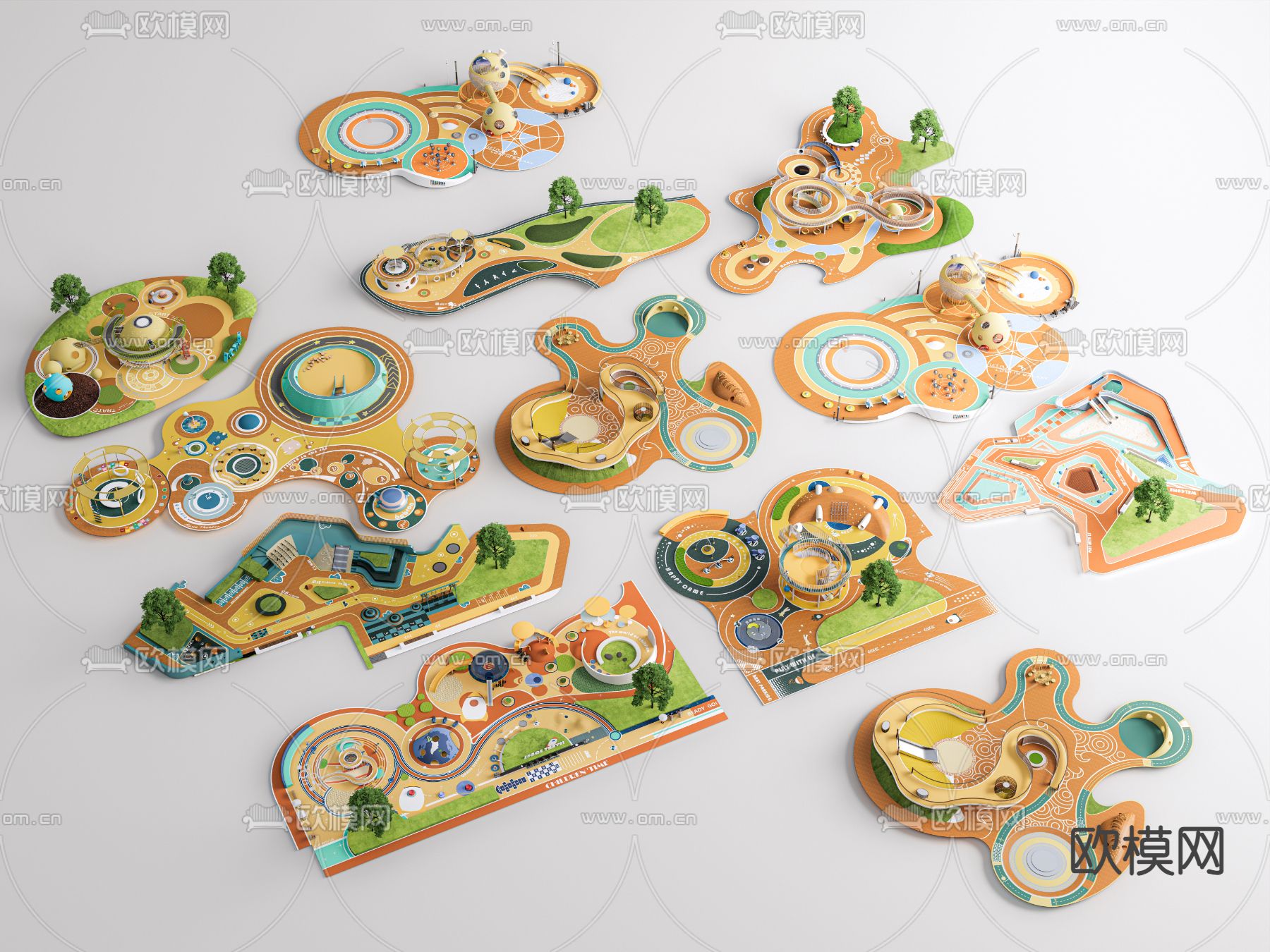 儿童游乐区 儿童活动区su模型下载（渲染图2）