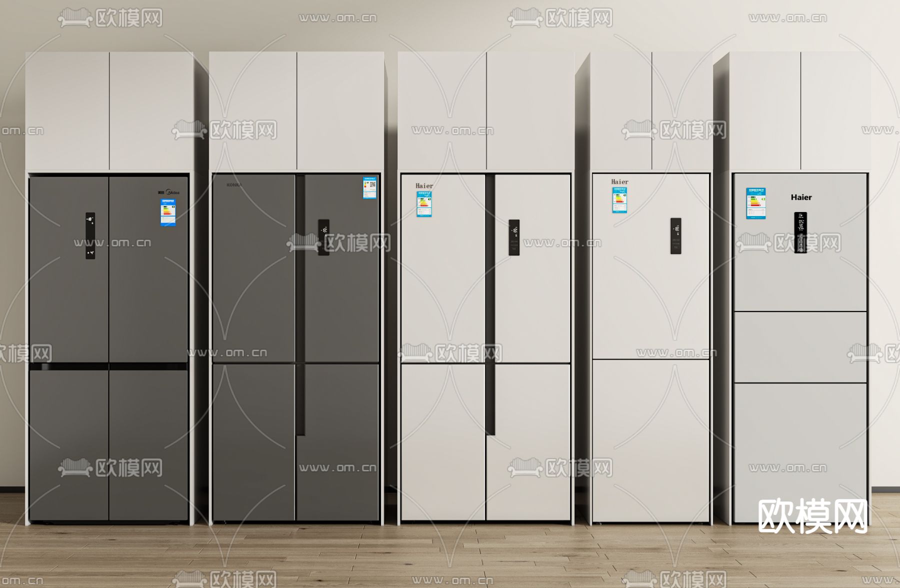 智能冰箱 冰柜 双门冰箱3d模型下载