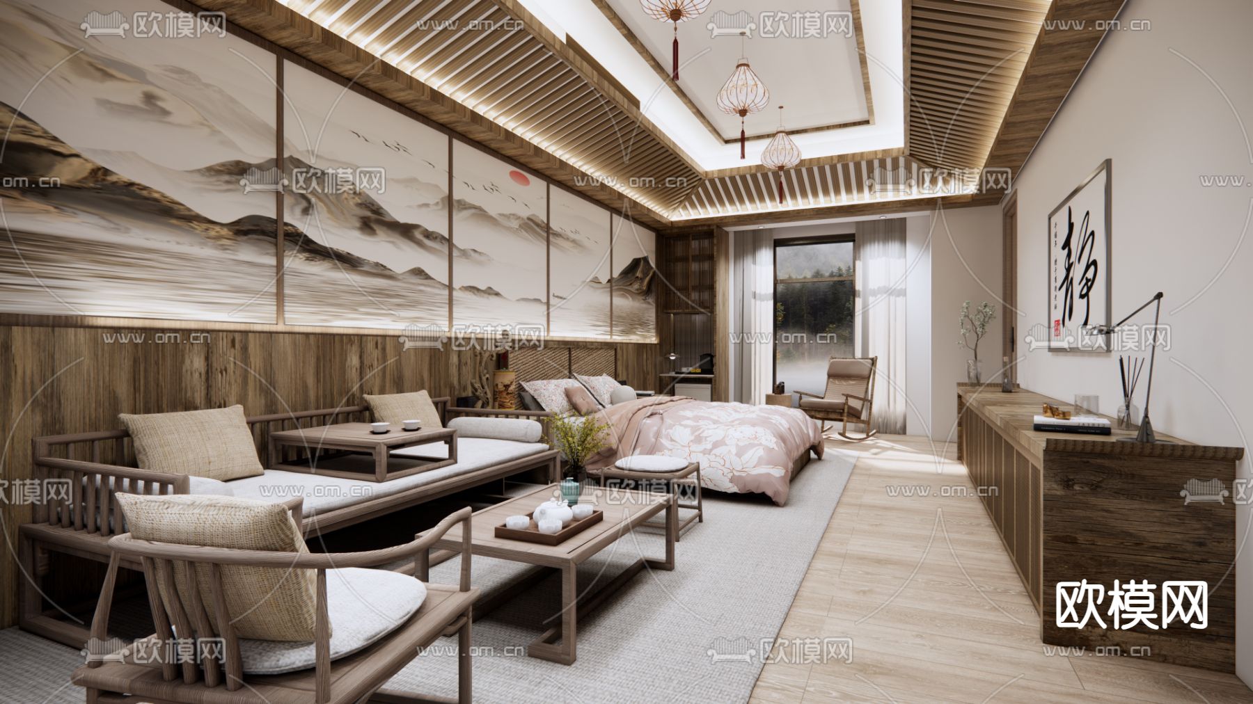 酒店民宿 客房3d模型下载