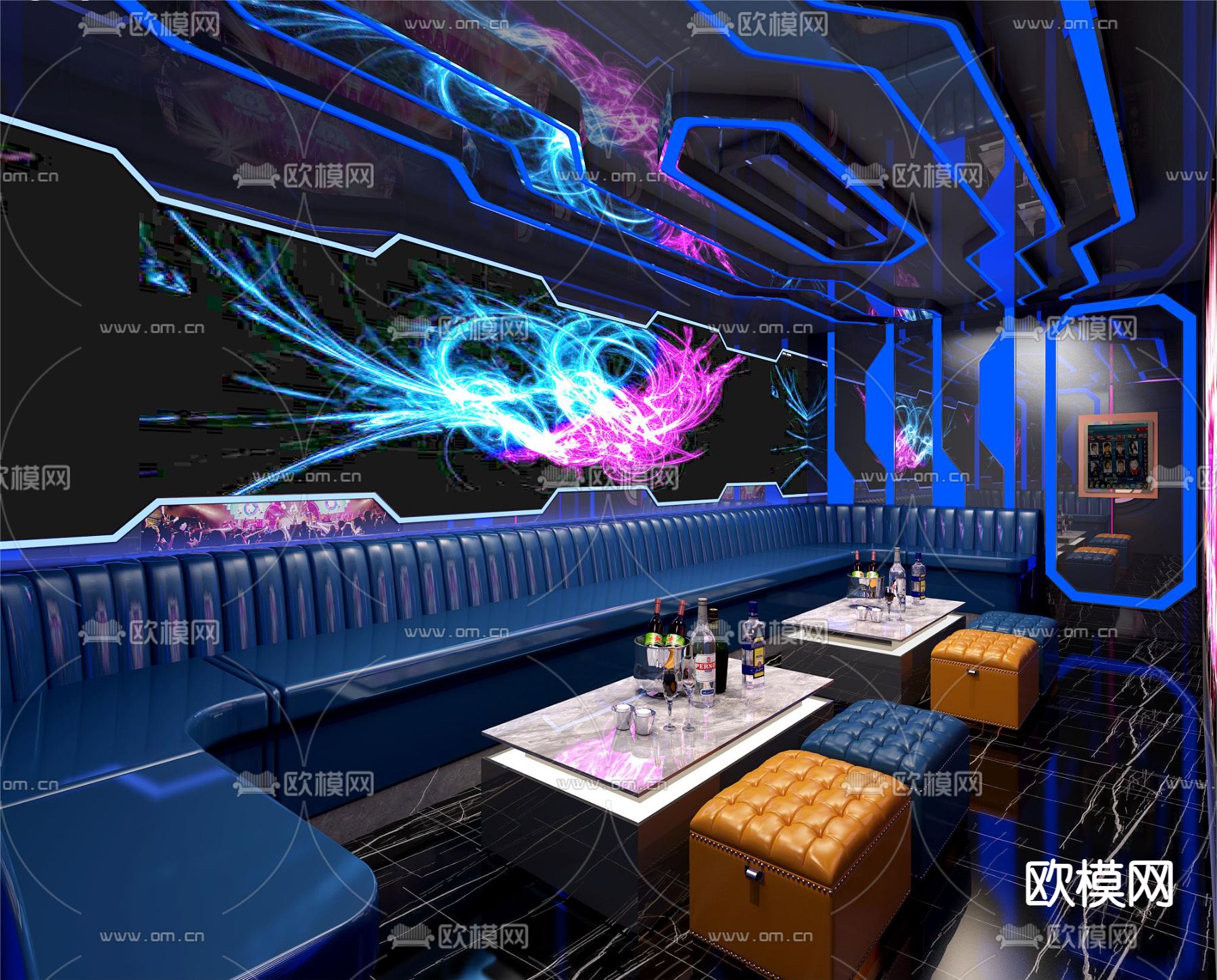 KTV包房 酒吧 夜总会3d模型下载（渲染图1）