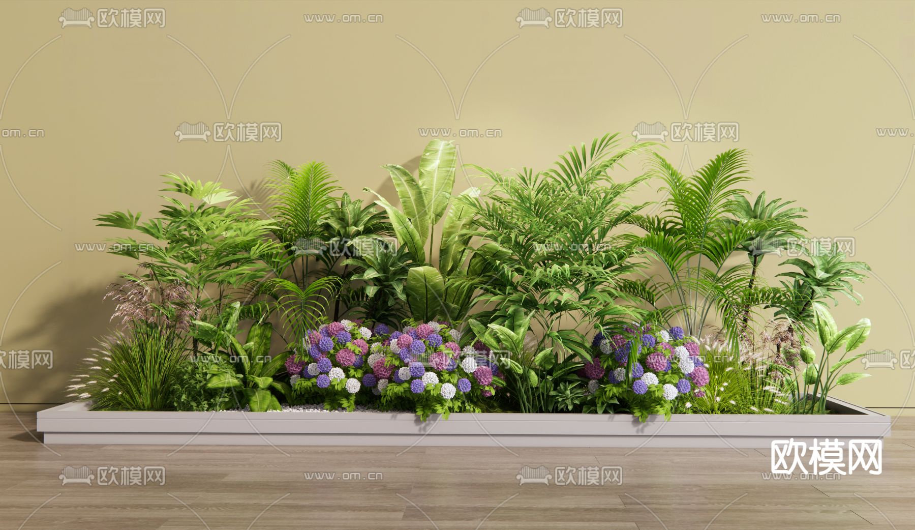 花境植物堆 花池花槽su模型下载（渲染图1）