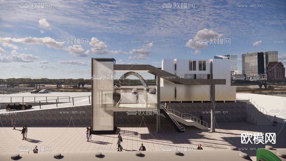 火车站台su模型下载(渲染图6)