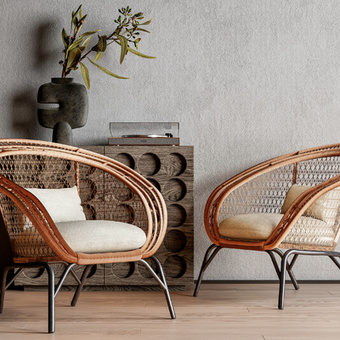 户外椅 藤椅3d模型