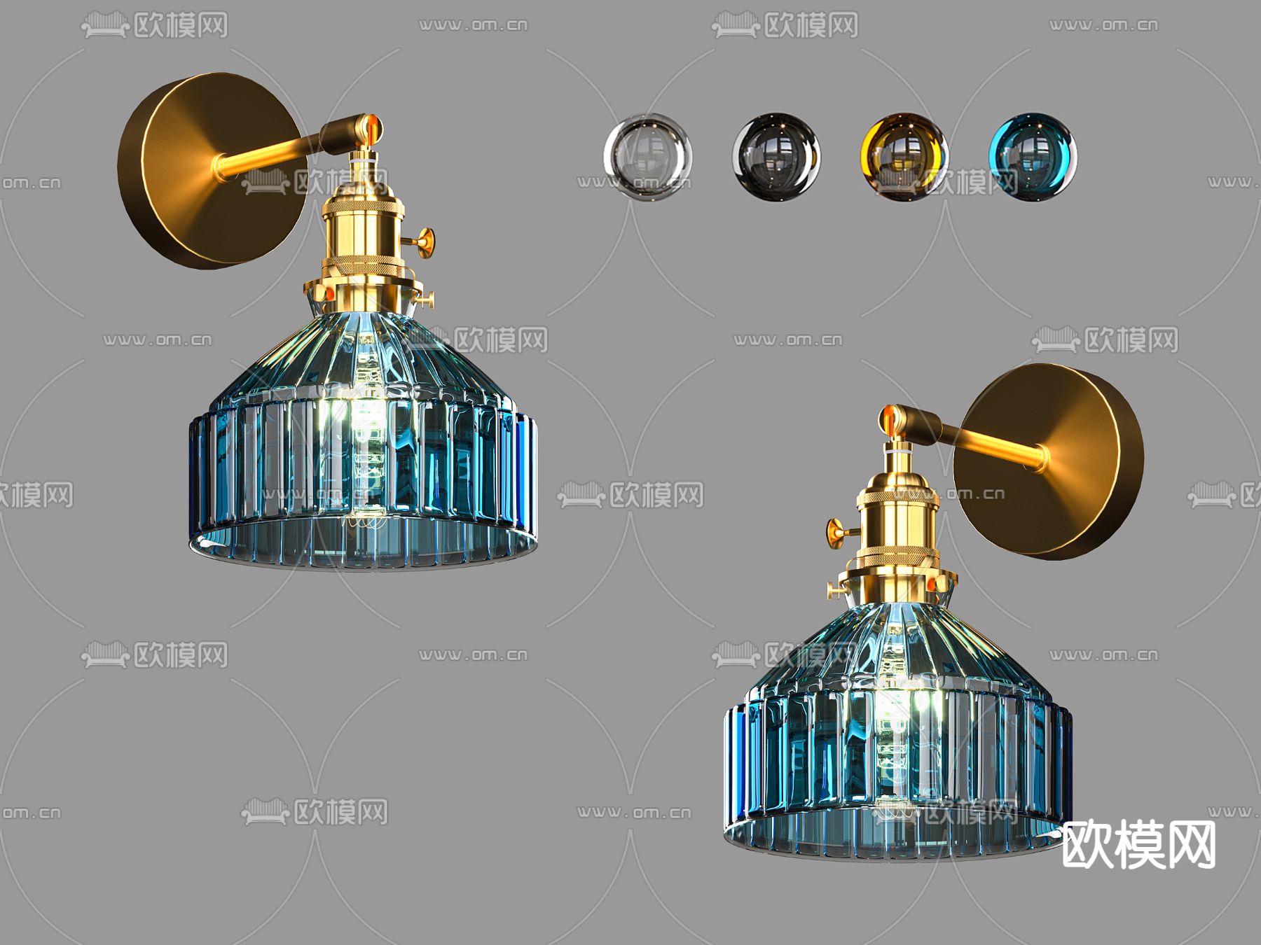 轻奢壁灯 黄铜壁灯3d模型下载