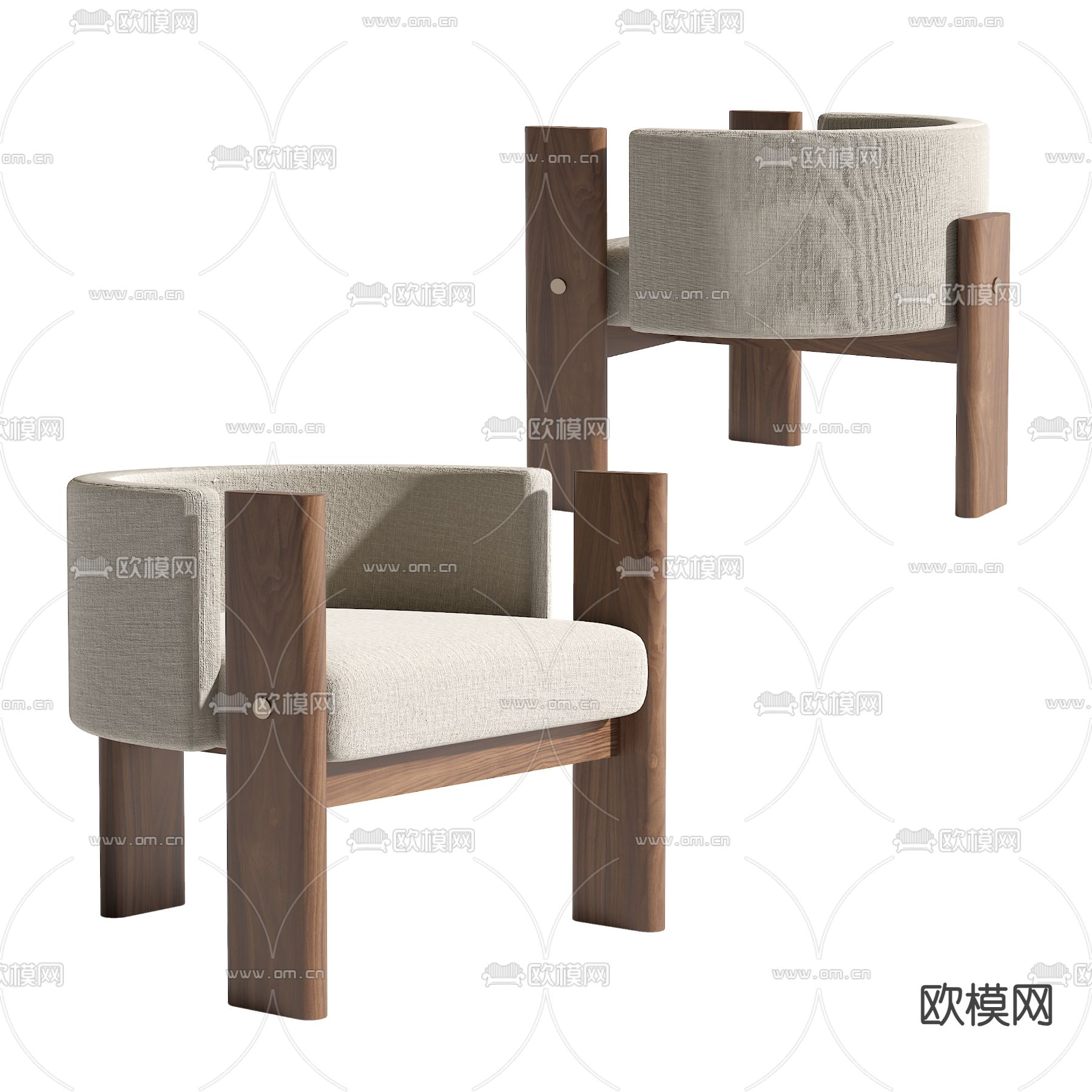 侘寂椅子 餐椅3d模型下载