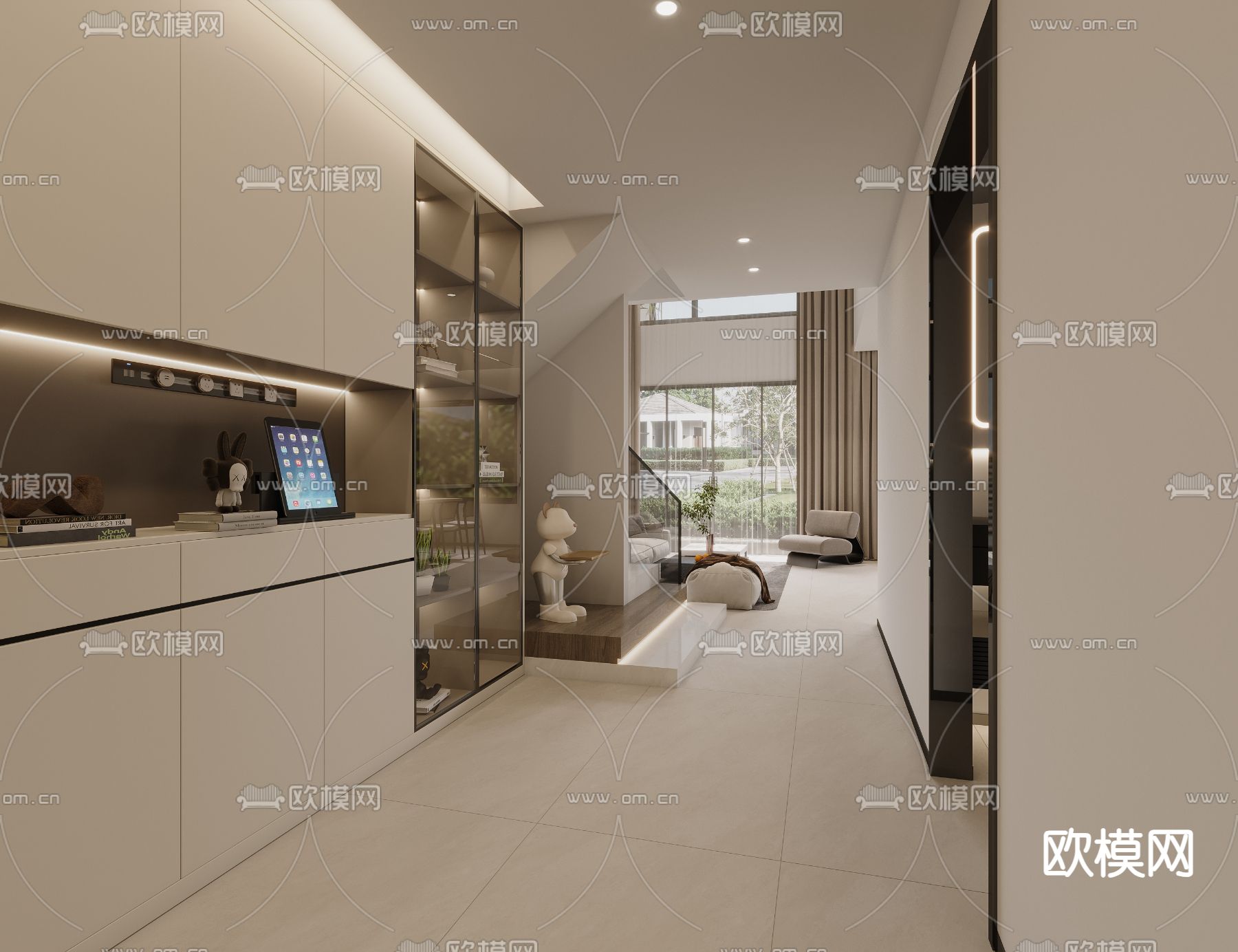 现代门厅 玄关过道3d模型下载