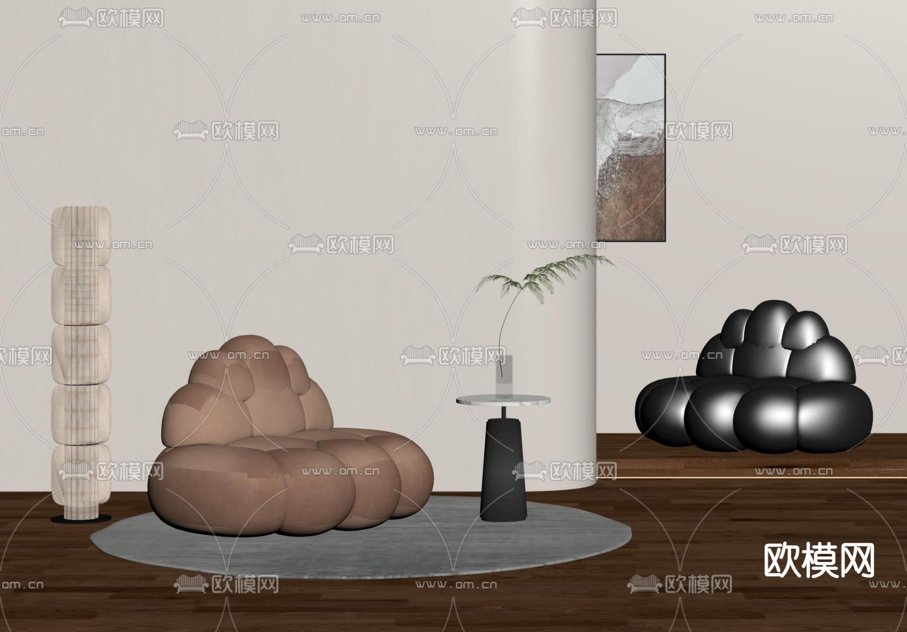 EDRA云朵沙发 休闲沙发su模型下载（渲染图2）