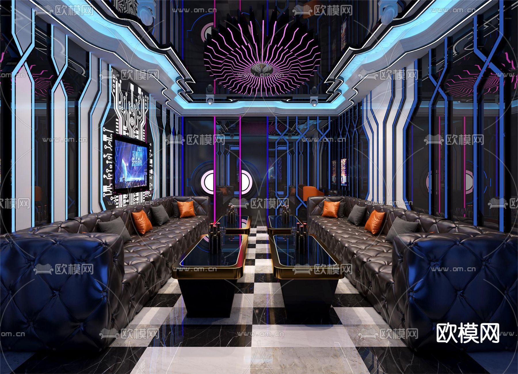 KTV包房 酒吧 夜总会3d模型下载（渲染图1）
