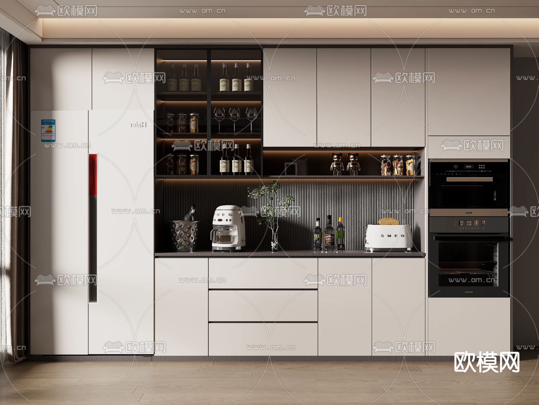 现代酒柜 餐边柜3d模型下载