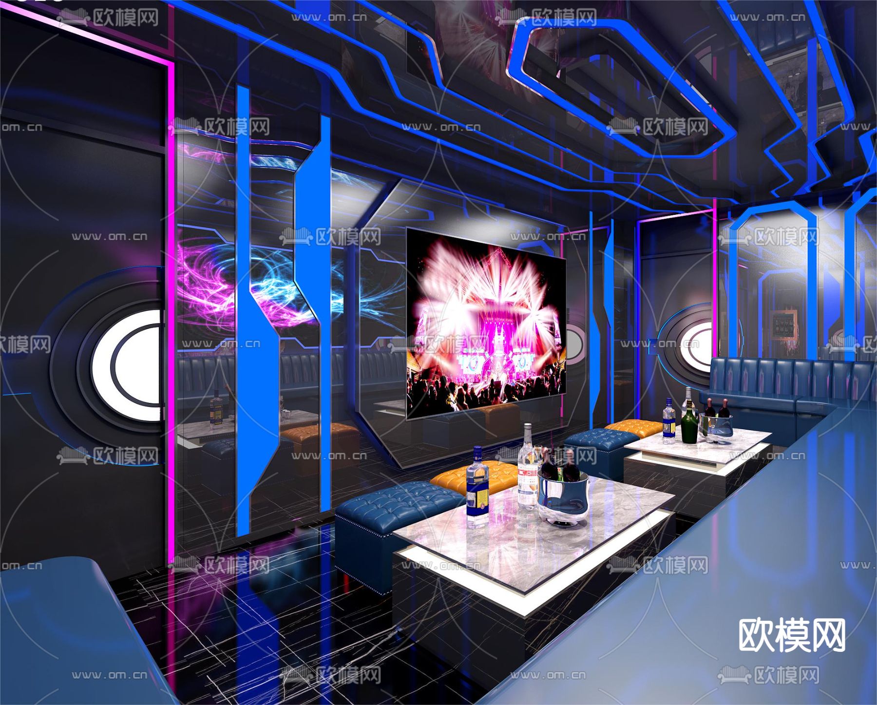 KTV包房 酒吧 夜总会3d模型下载（渲染图2）