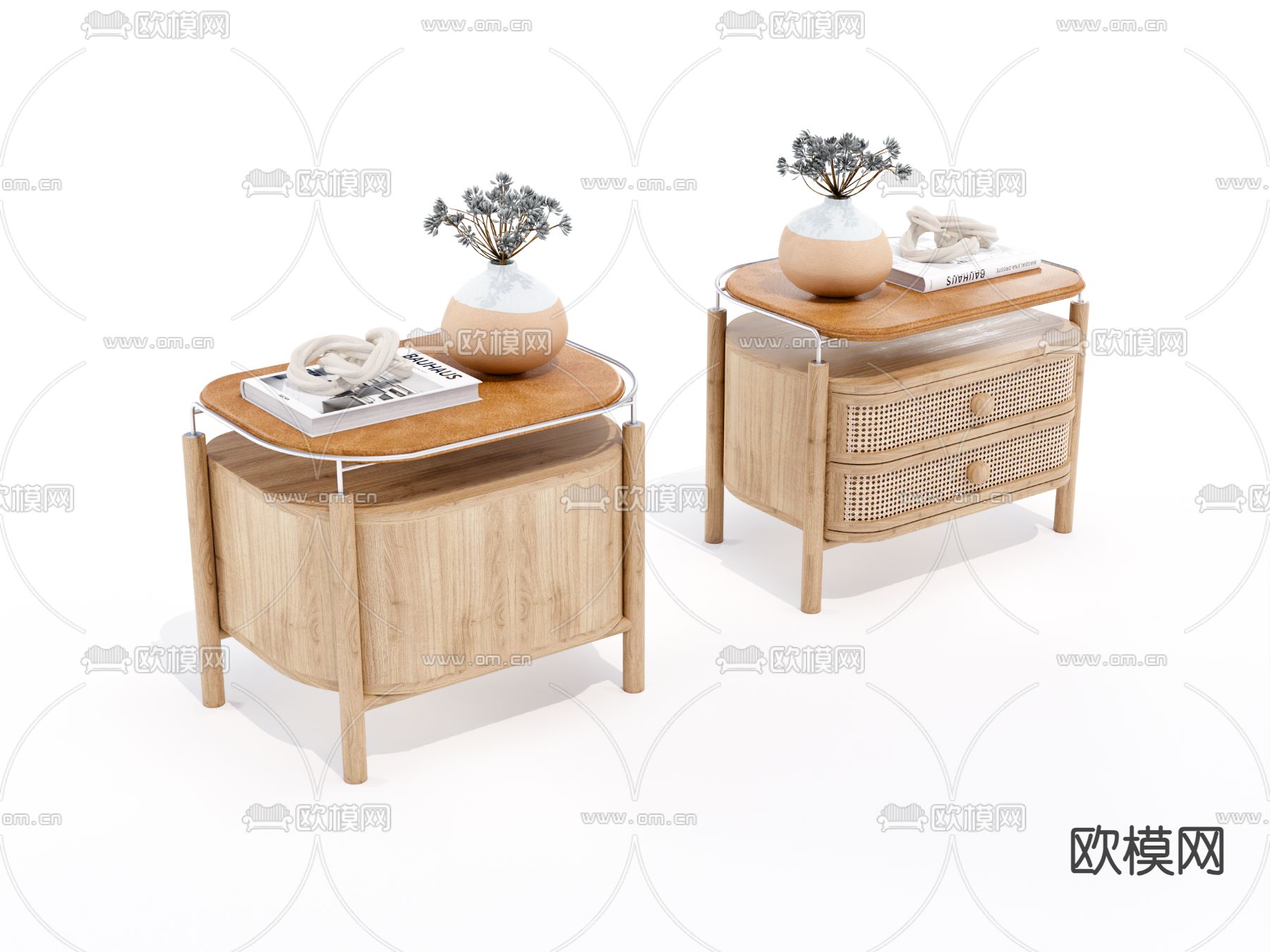 侘寂床头柜su模型下载（渲染图2）