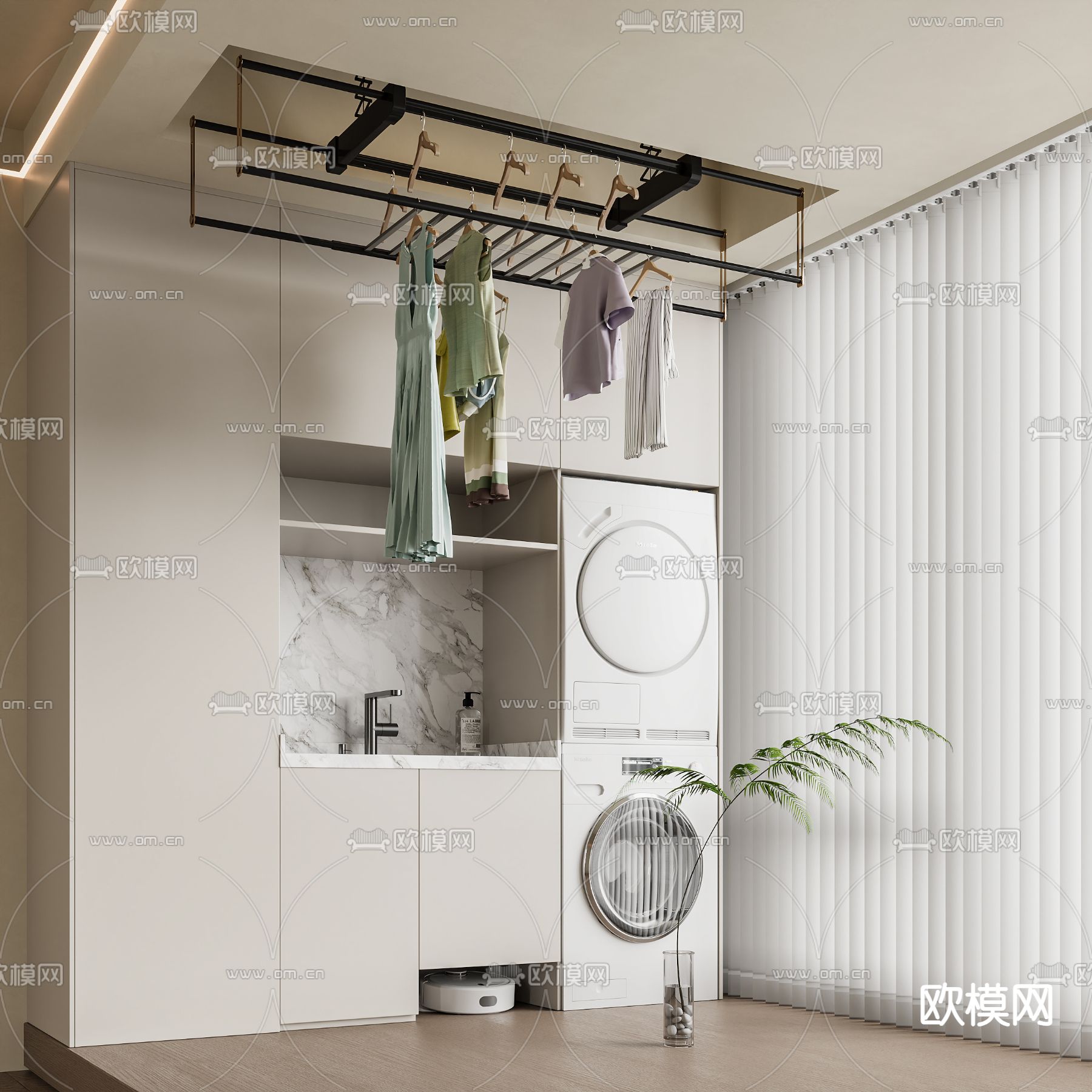 升降晾衣架 电动晾衣架3d模型下载