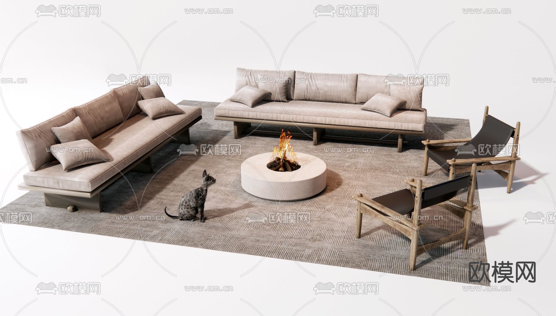 户外沙发 组合沙发3d模型下载