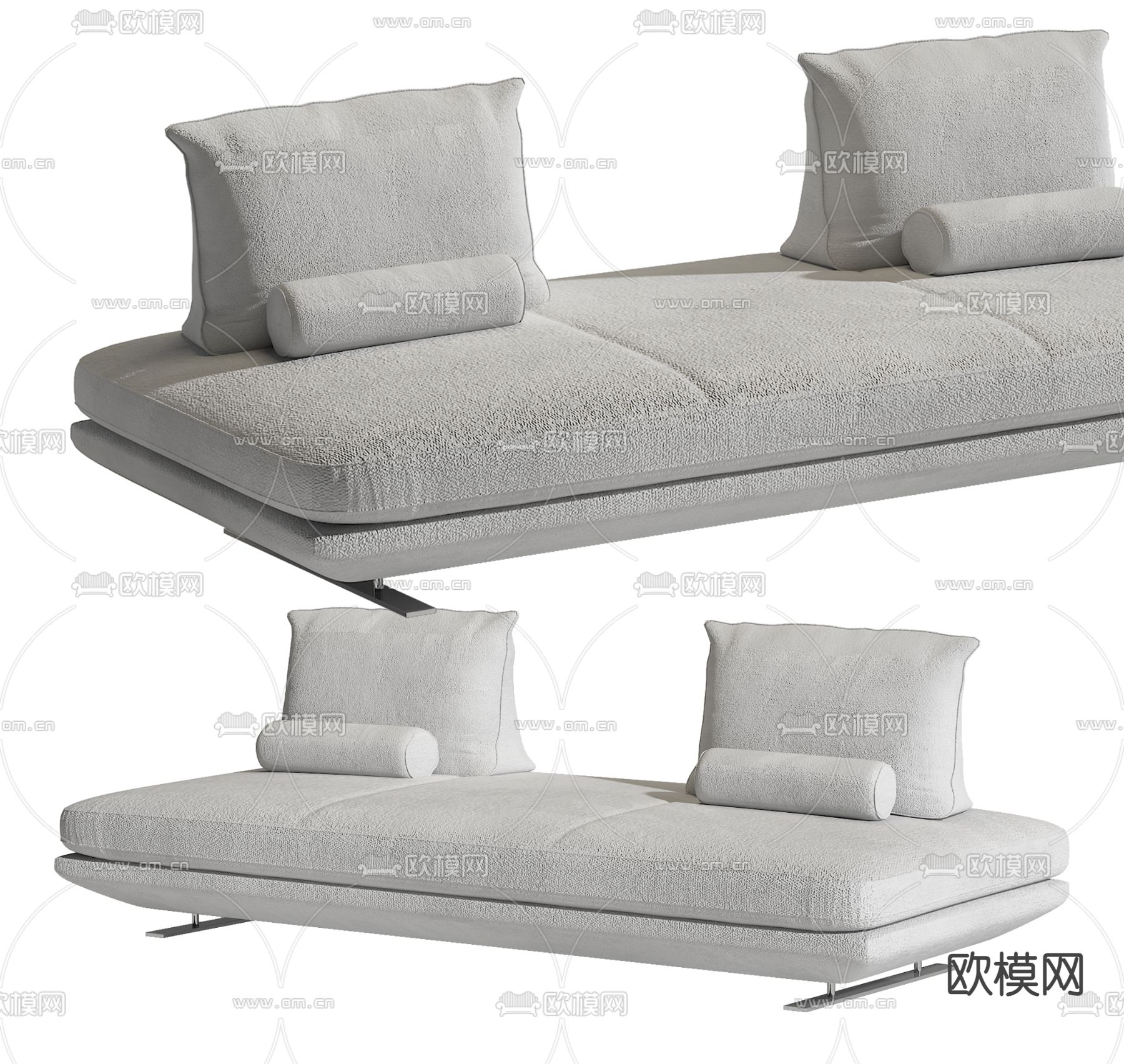 现代双人沙发su模型下载（渲染图1）