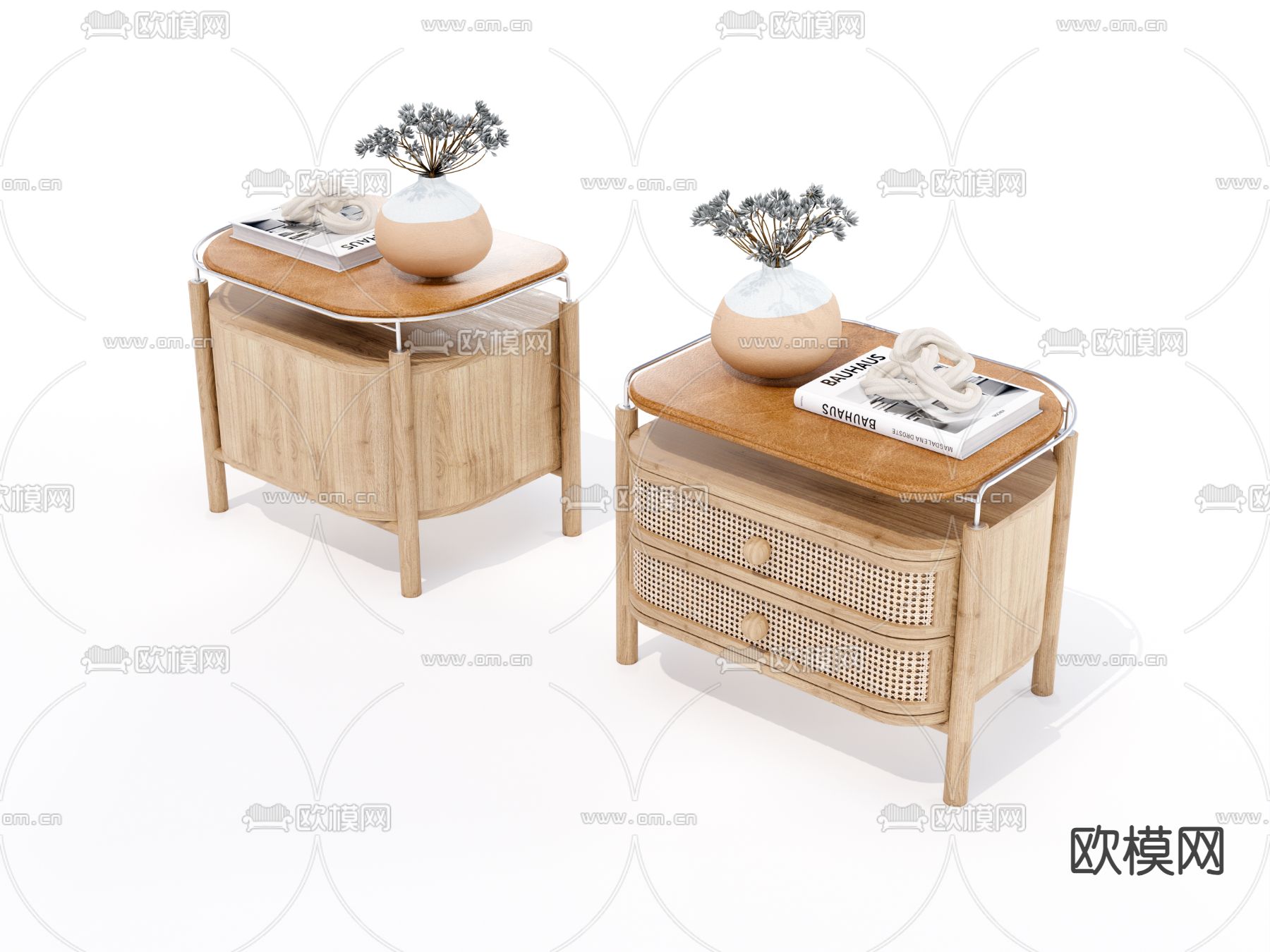 侘寂床头柜su模型下载（渲染图1）