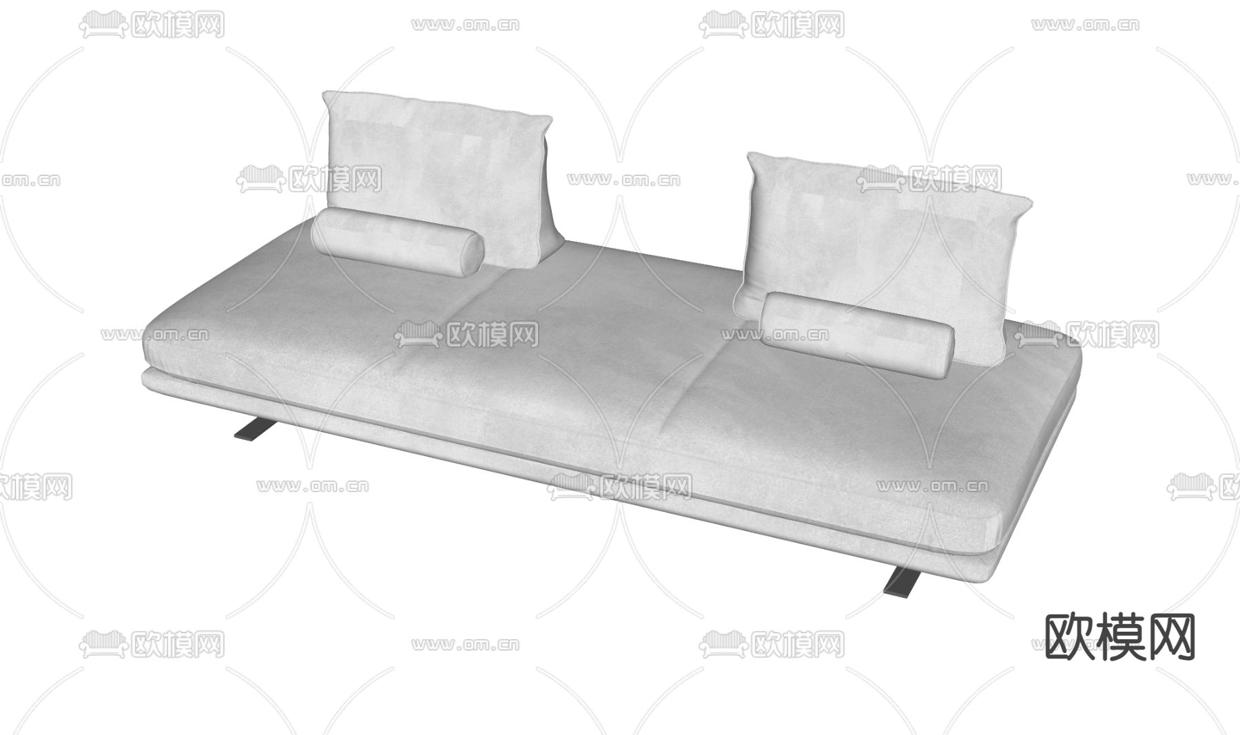 现代双人沙发su模型下载（渲染图2）