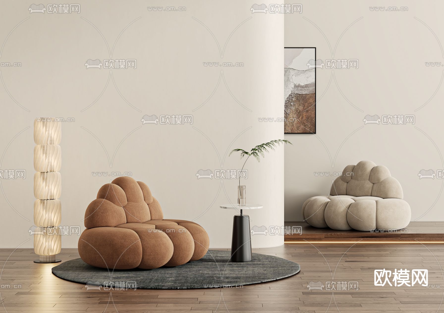 EDRA云朵沙发 休闲沙发su模型下载（渲染图1）