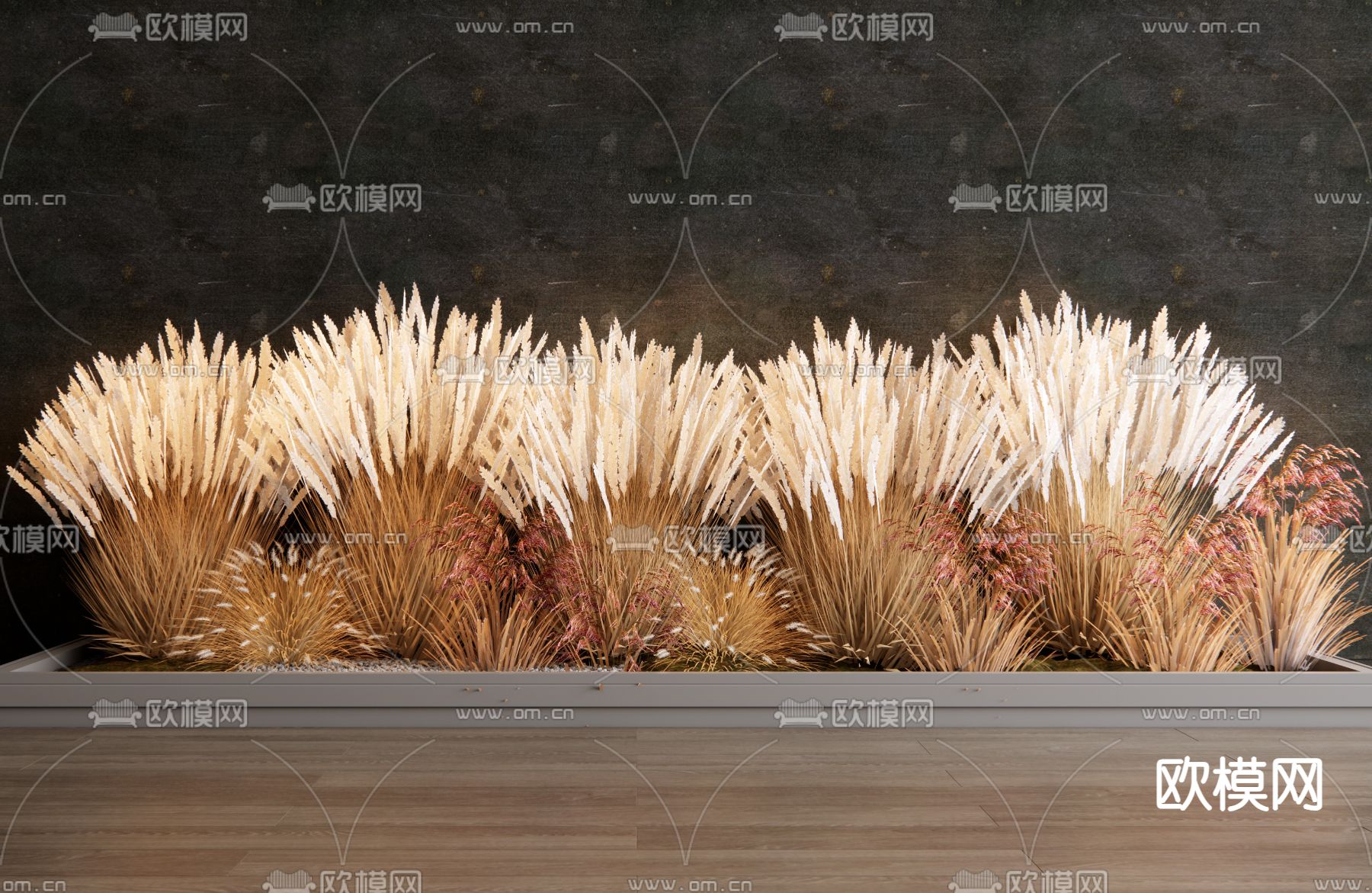 芦苇 树池 植物堆3d模型下载