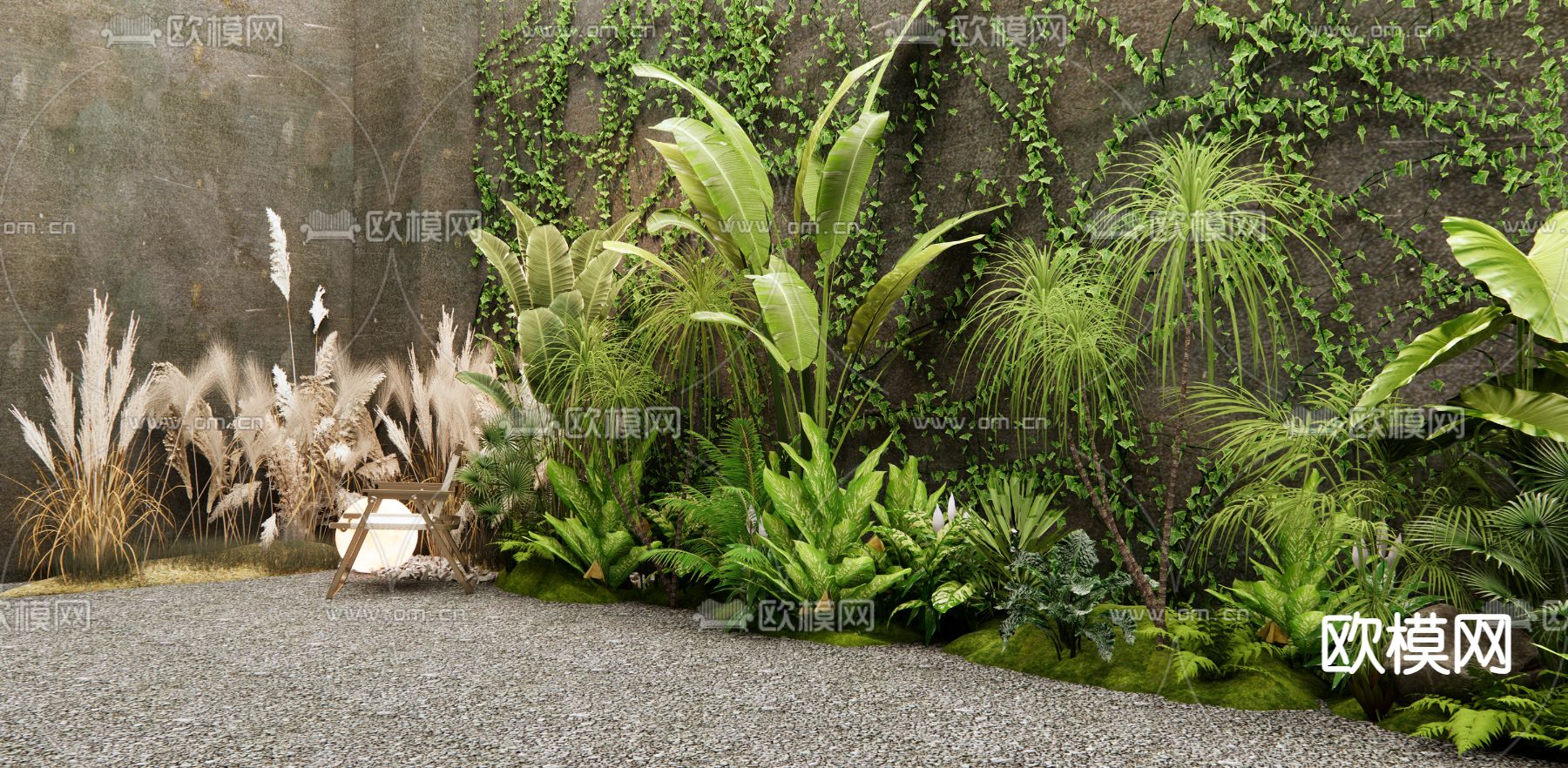 灌木枯枝 花境 植物堆su模型下载（渲染图2）