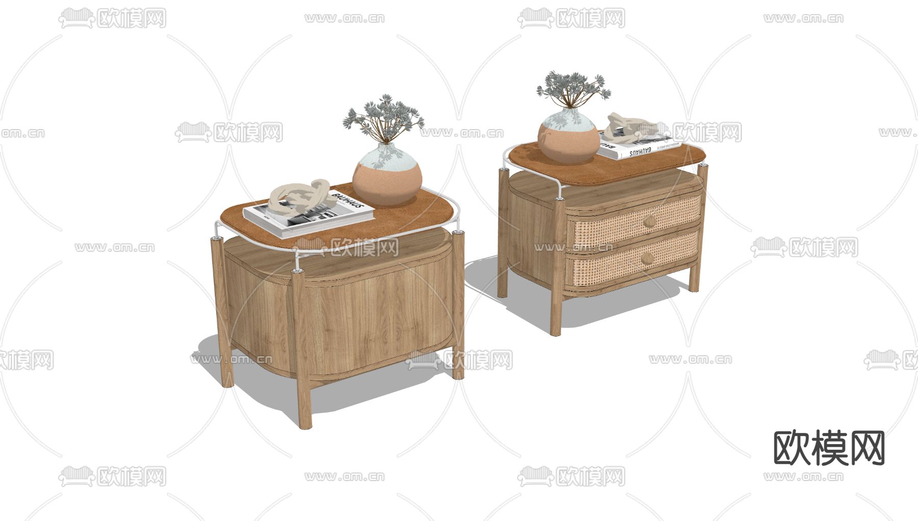 侘寂床头柜su模型下载（渲染图3）