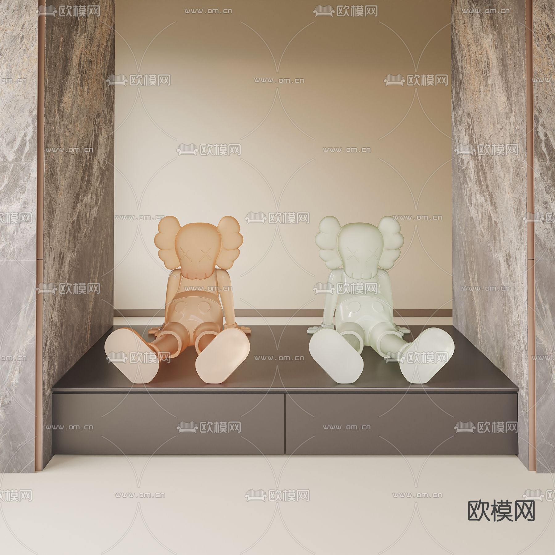 KAWS公仔雕塑 工艺品 手办3d模型下载