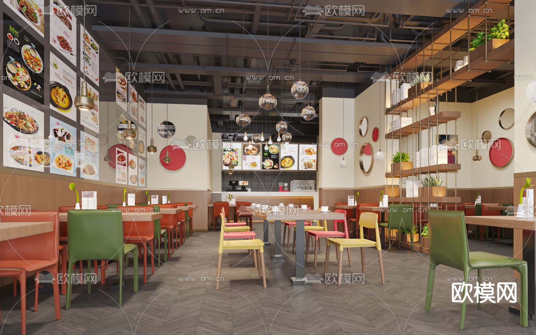 快餐店 快餐厅3d模型下载