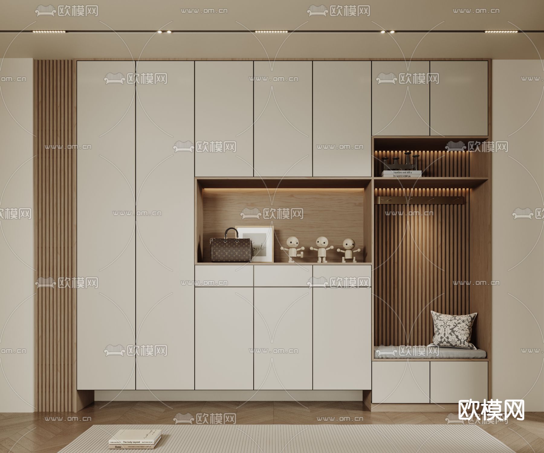 入户玄关鞋柜 鞋帽柜3d模型下载