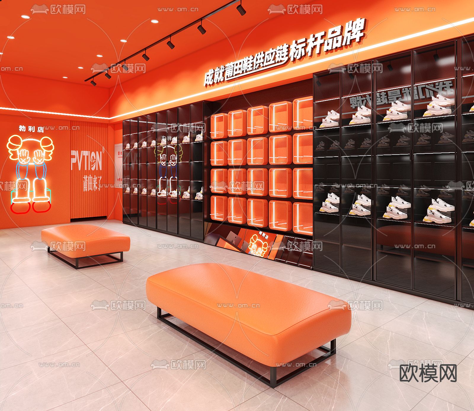 鞋专卖店 鞋店3d模型下载（渲染图2）