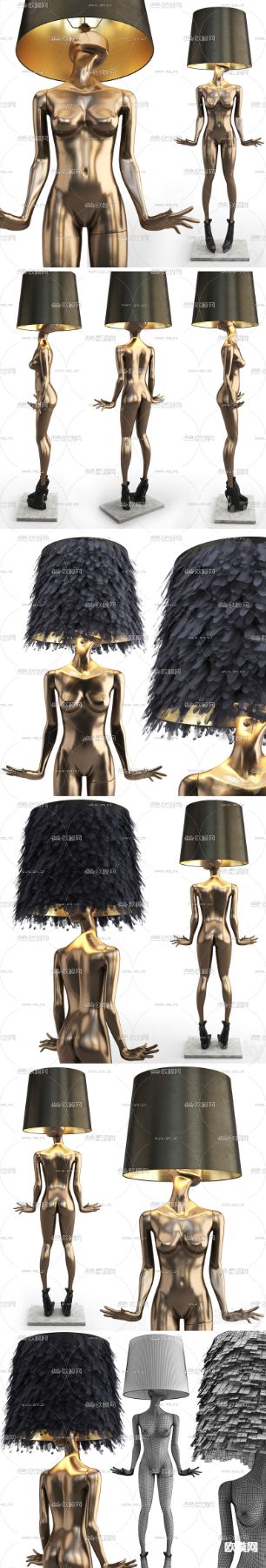 人体装饰灯 落地灯3d模型下载