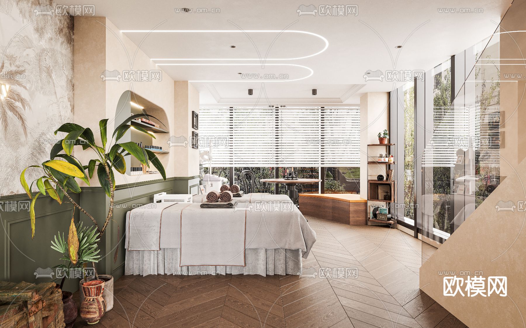 法式美甲店 美容店3d模型下载（渲染图3）