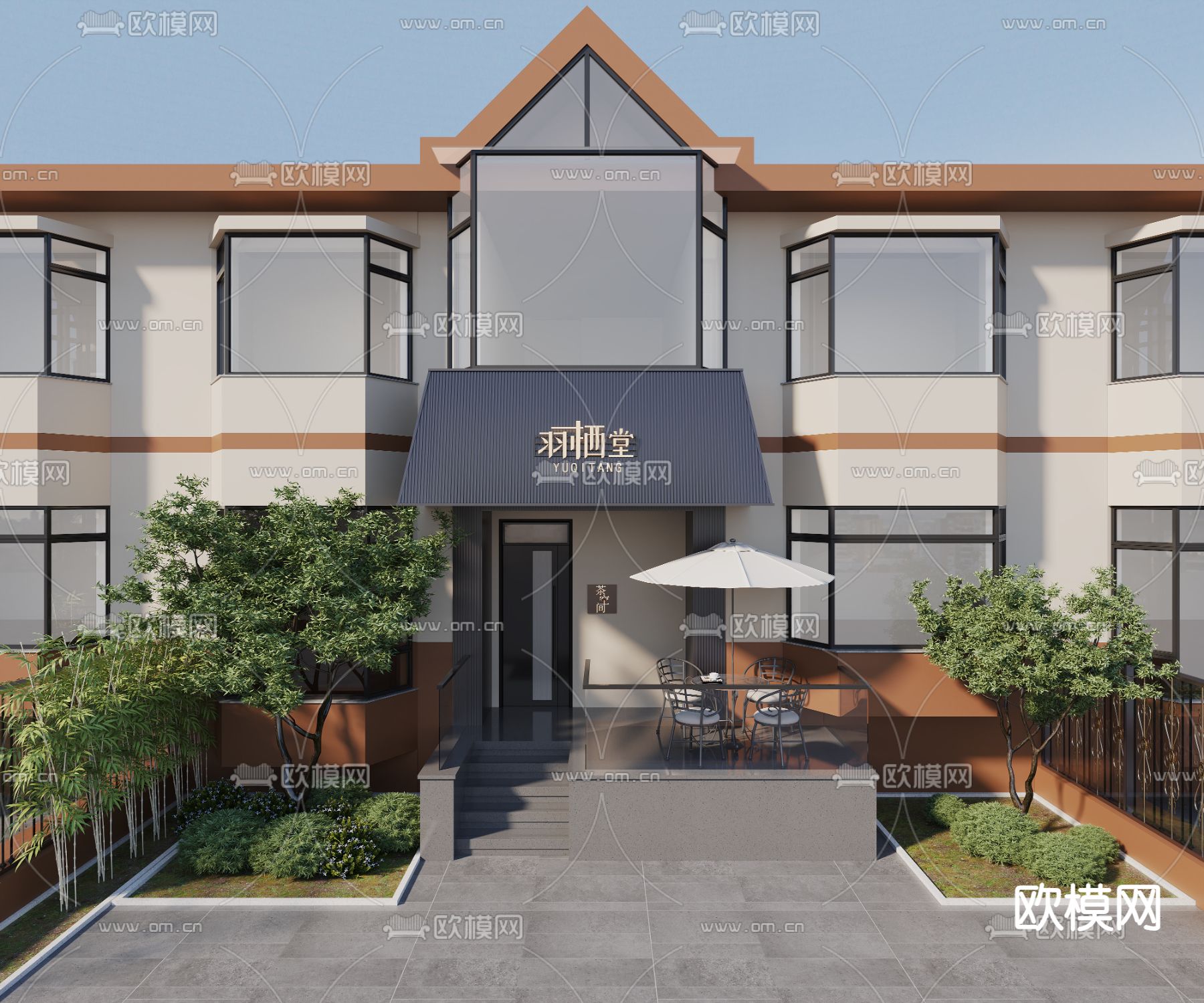 美容院门头 门面3d模型下载