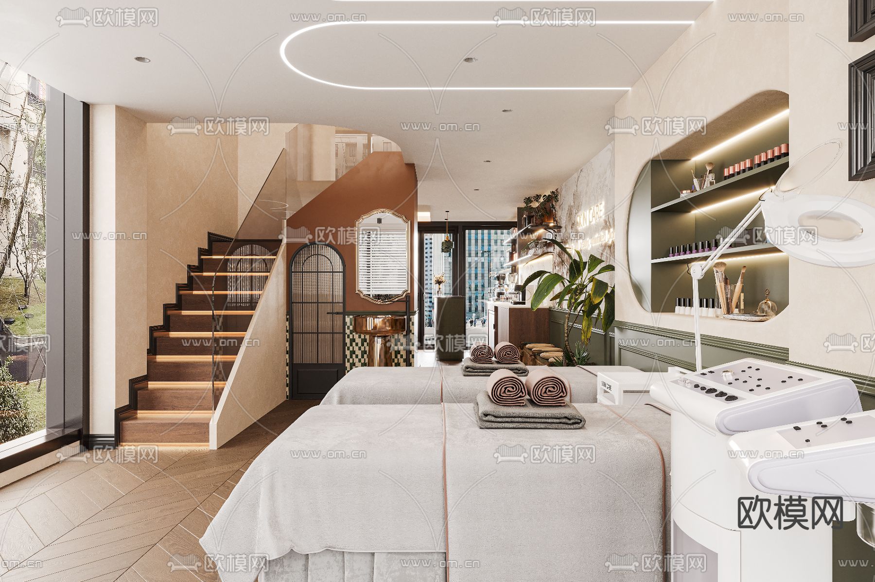 法式美甲店 美容店3d模型下载（渲染图5）