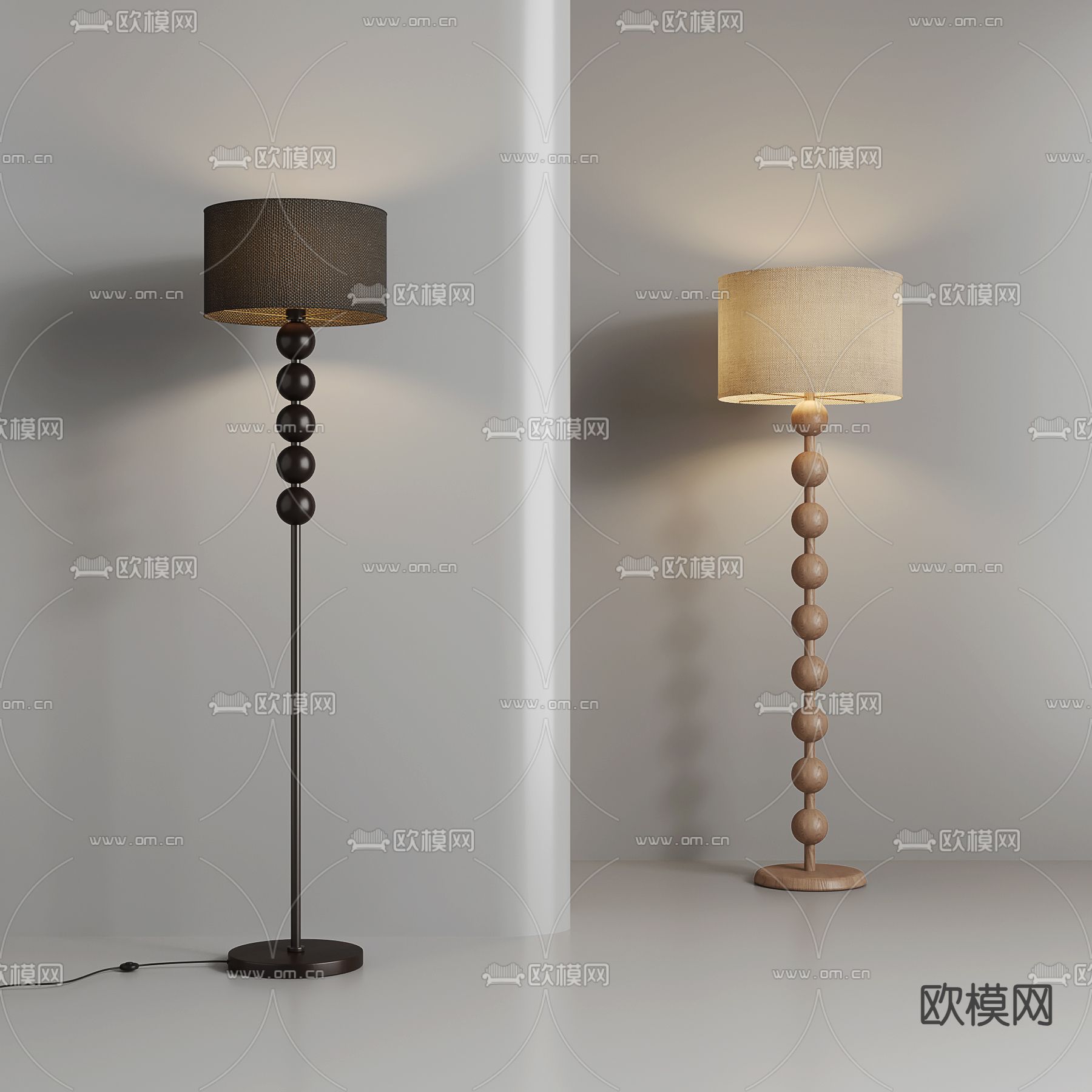 侘寂落地灯3d模型下载