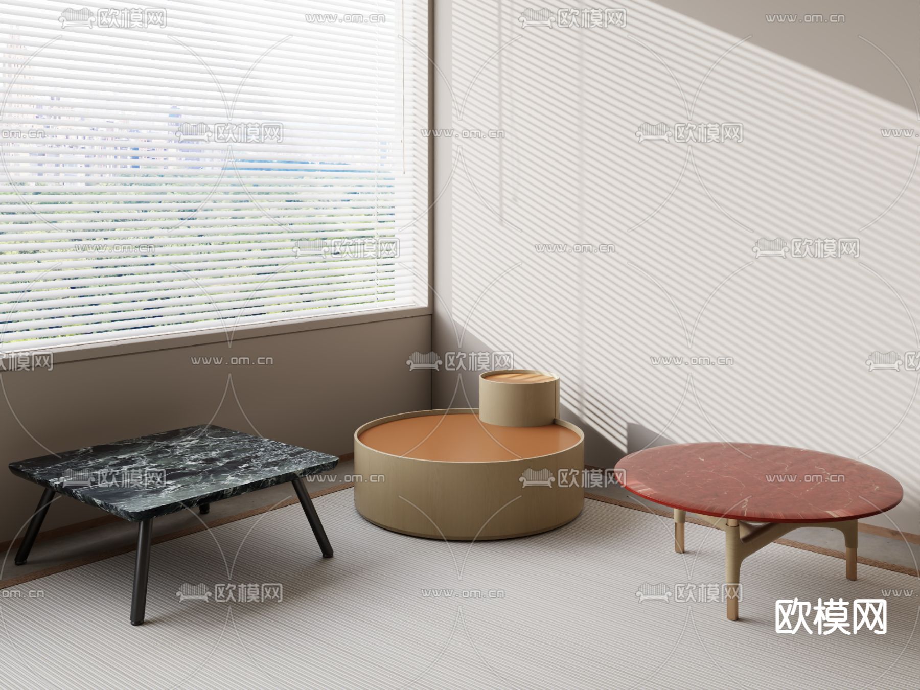 圆茶几 边几3d模型下载