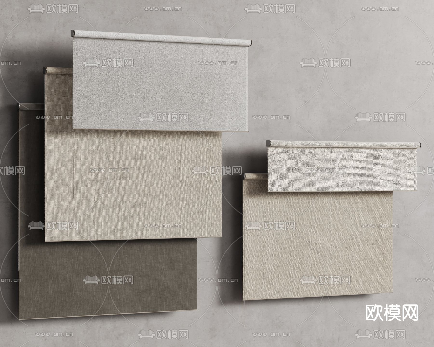 窗帘 卷帘 拉帘 布帘3d模型