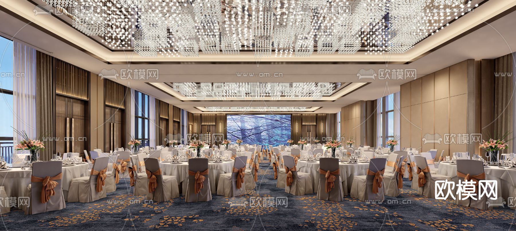 酒店宴会厅3d模型