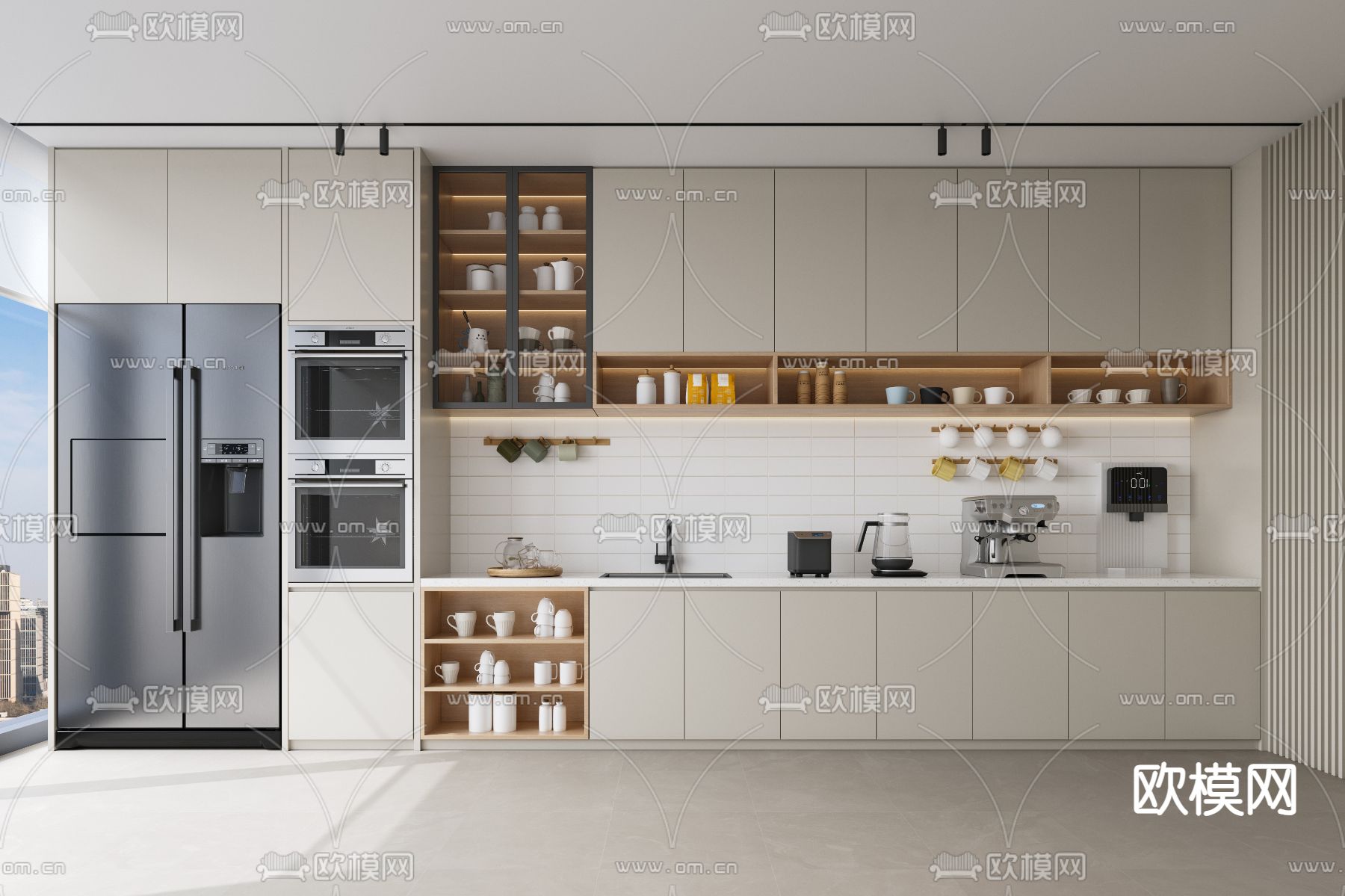 办公茶水间 饮水区3d模型下载