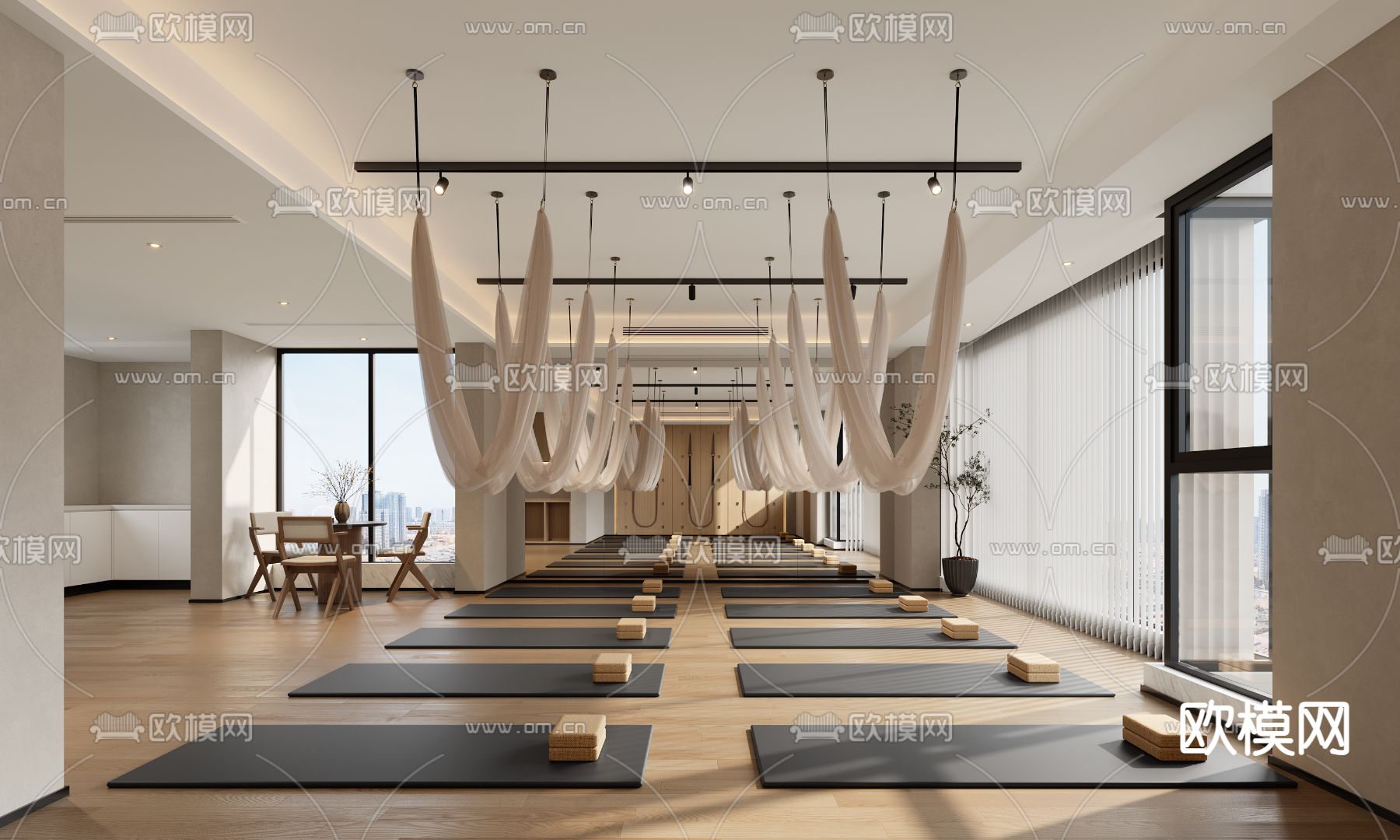 现代瑜伽室3d模型下载