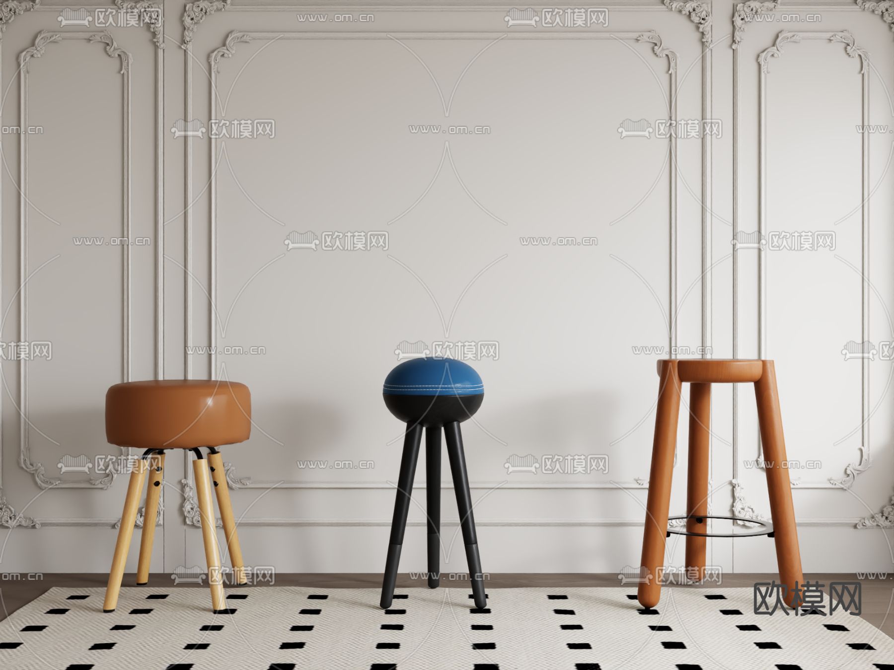 现代吧椅 吧凳3d模型下载