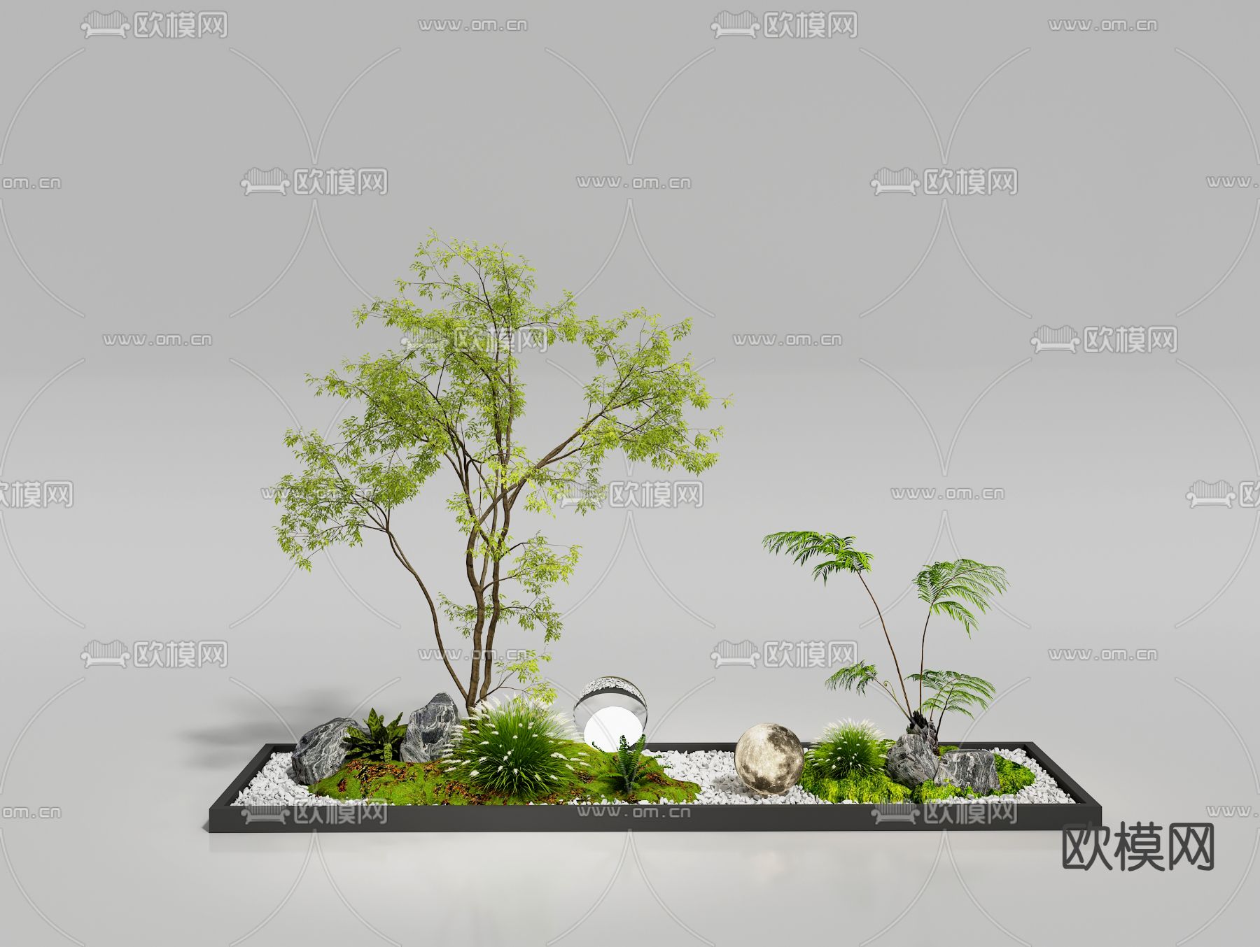 室内造景 植物堆 微地形3d模型下载