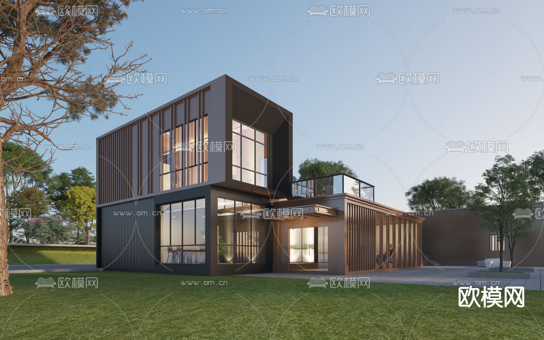 林间别墅3d模型下载