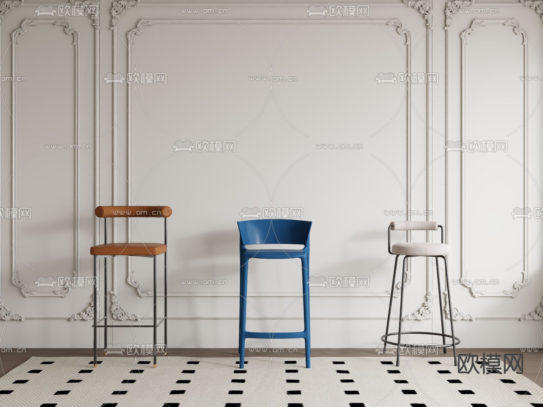 现代吧椅 吧凳3d模型下载
