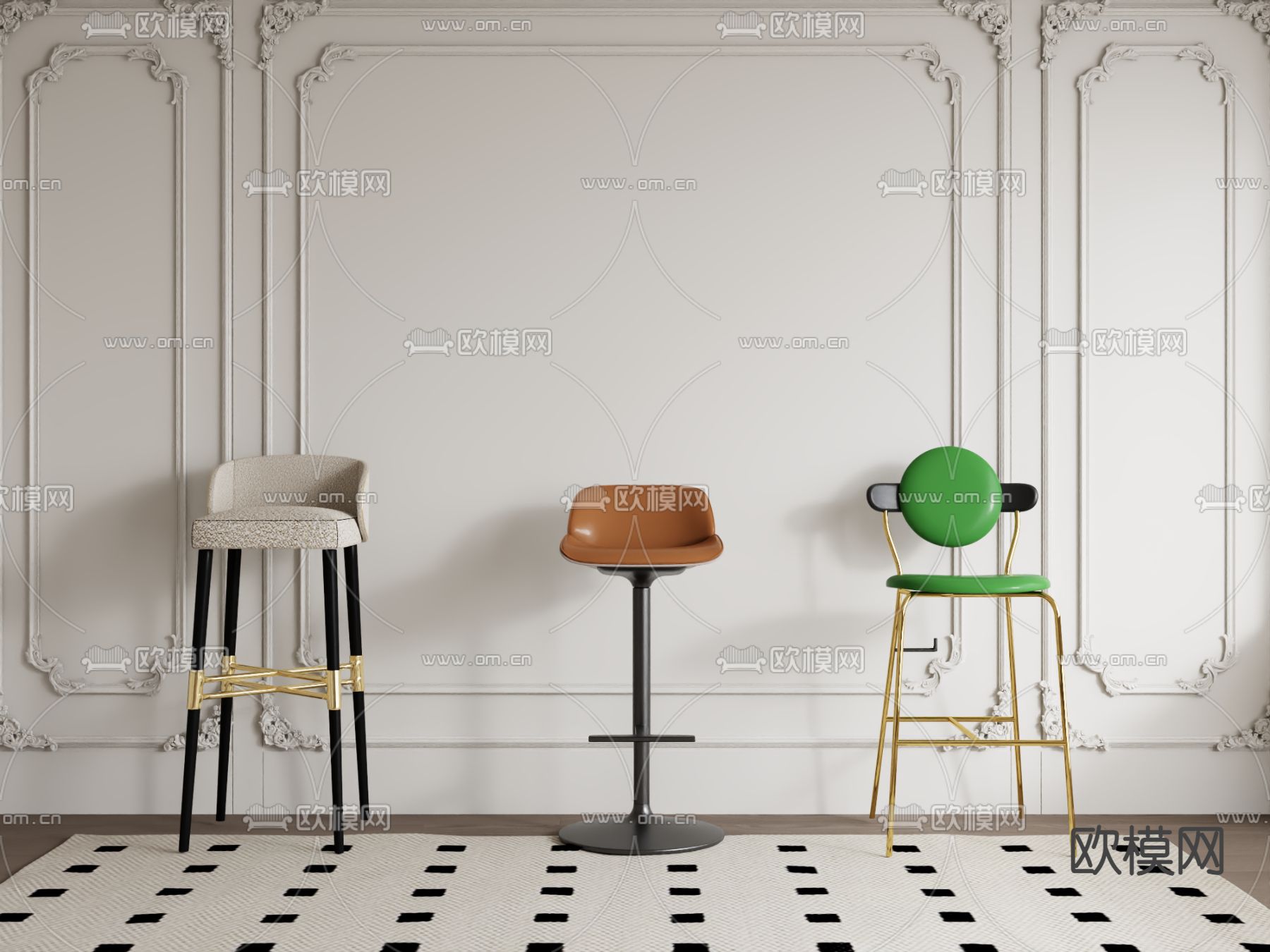 现代吧椅 吧凳3d模型下载