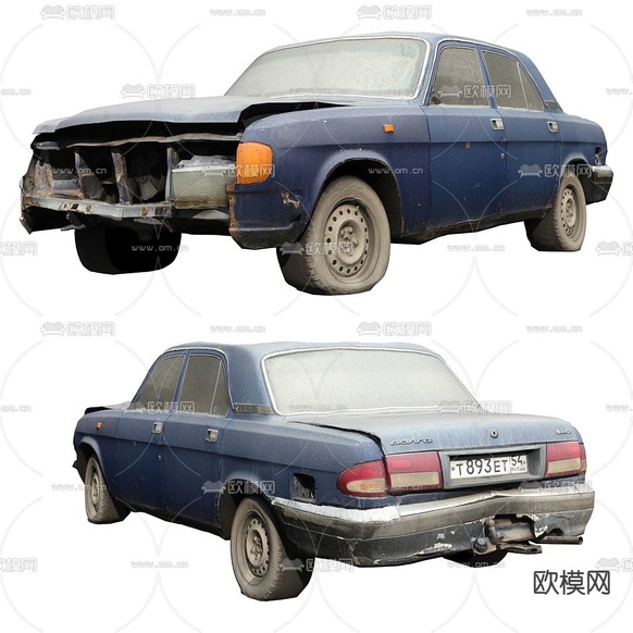 废旧汽车3d模型下载(渲染图2)