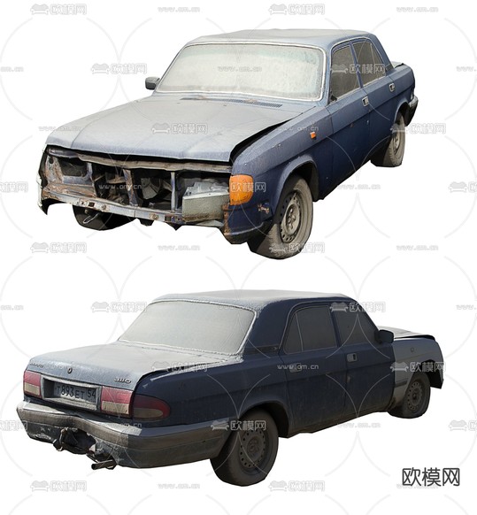 废旧汽车3d模型下载(渲染图1)