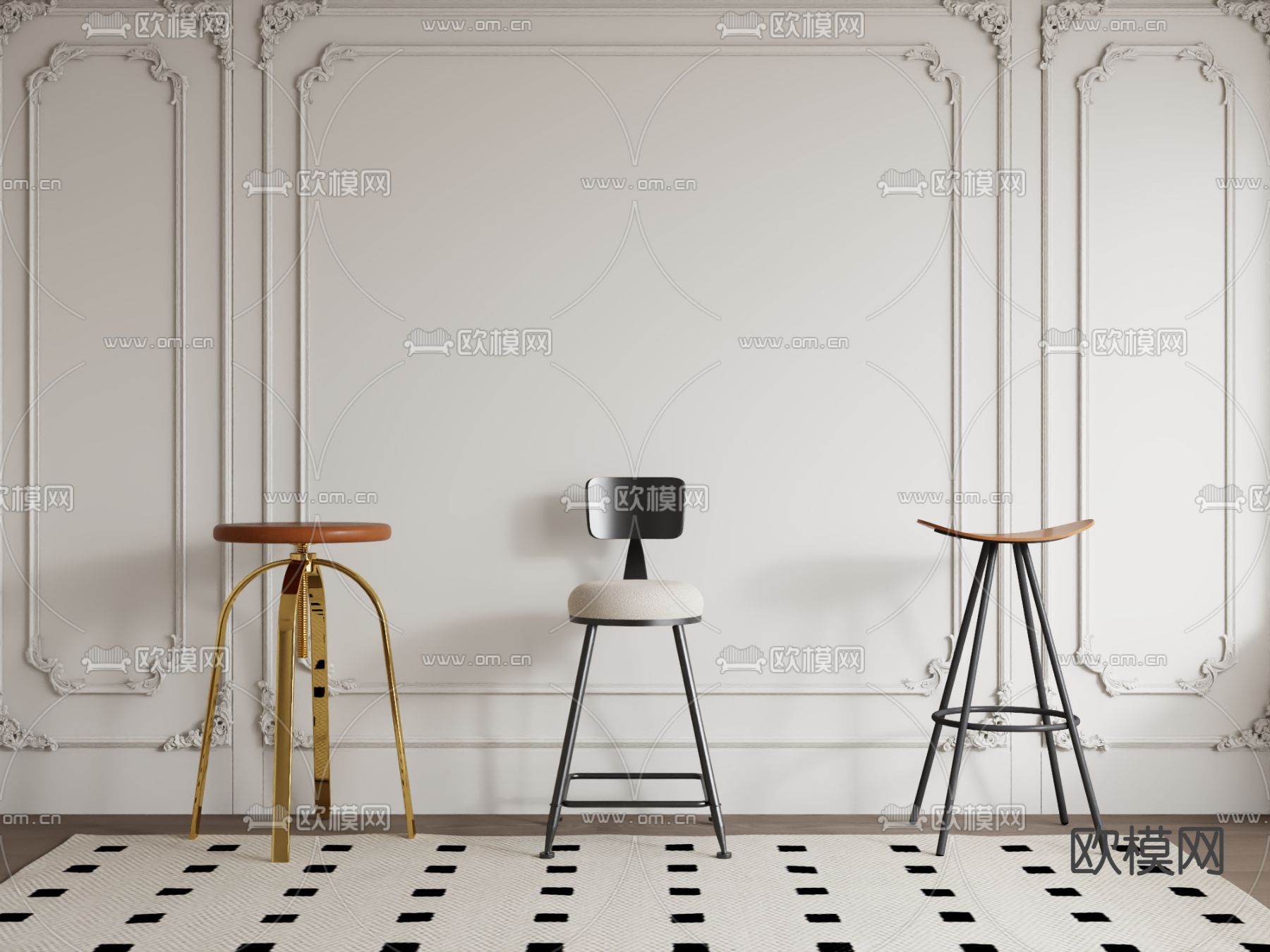 现代吧椅 吧凳3d模型下载